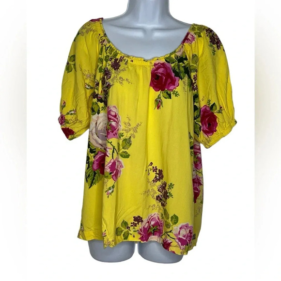Matilda Jane women’s yellow enchanted garden peasant blouse sz small - Picture 1 of 3